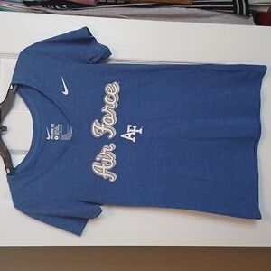 Blue Nike Air Force V-neck Tee Shirt Womens Small